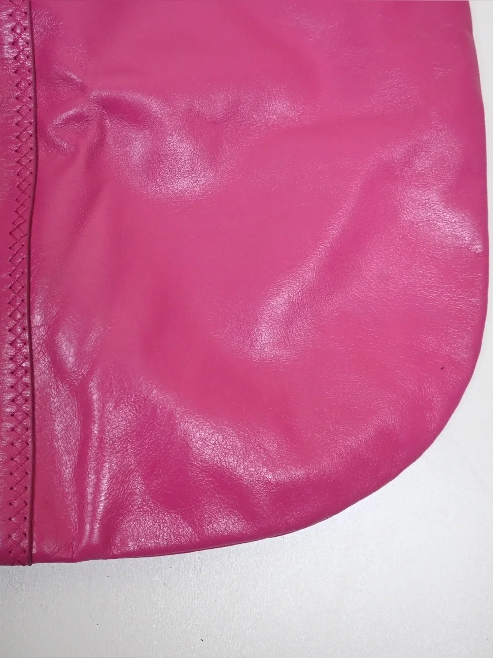 Badgley Mischka Oversized Hot Pink Genuine Italian Leather Hobo Bag